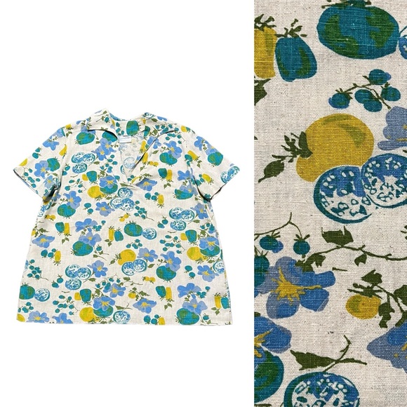 Vintage Tops - Vintage 70s Jeanette Maternity Floral Boho Top